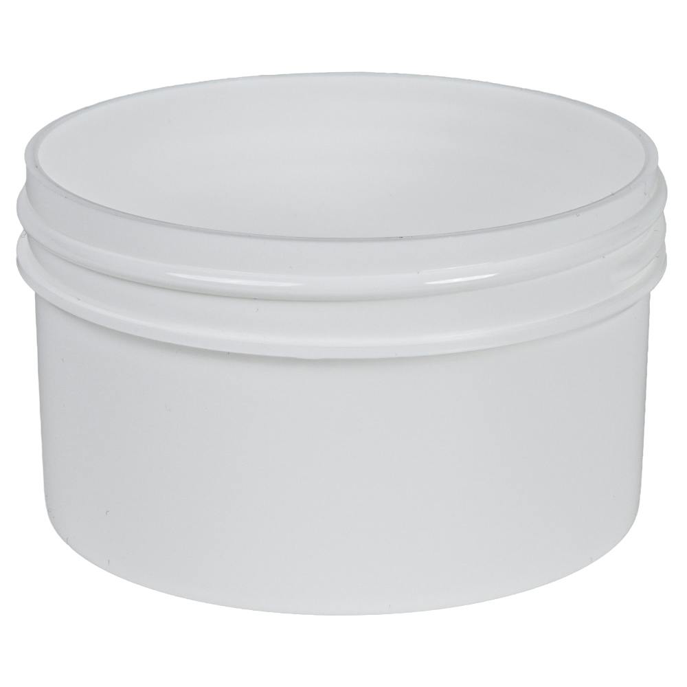 6 oz. White Polypropylene Straight-Sided Round Jar with 89/400 Neck (Cap Sold Separately)