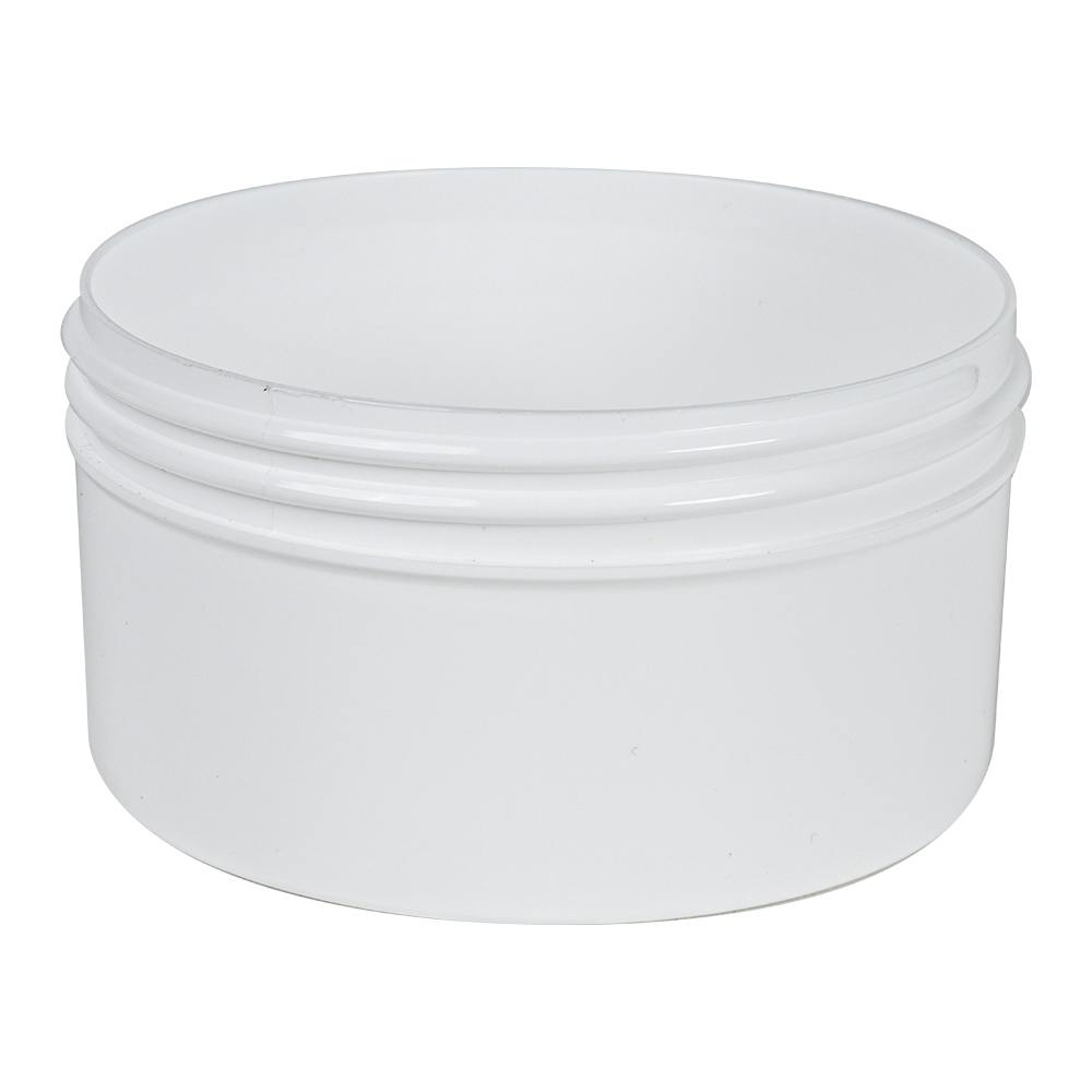8 oz. White Polypropylene Straight-Sided Round Jar with 100/400 Neck (Cap Sold Separately)