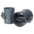 160mm (6.3") ID Gray PVC Adjustable Butterfly Backdraft Damper