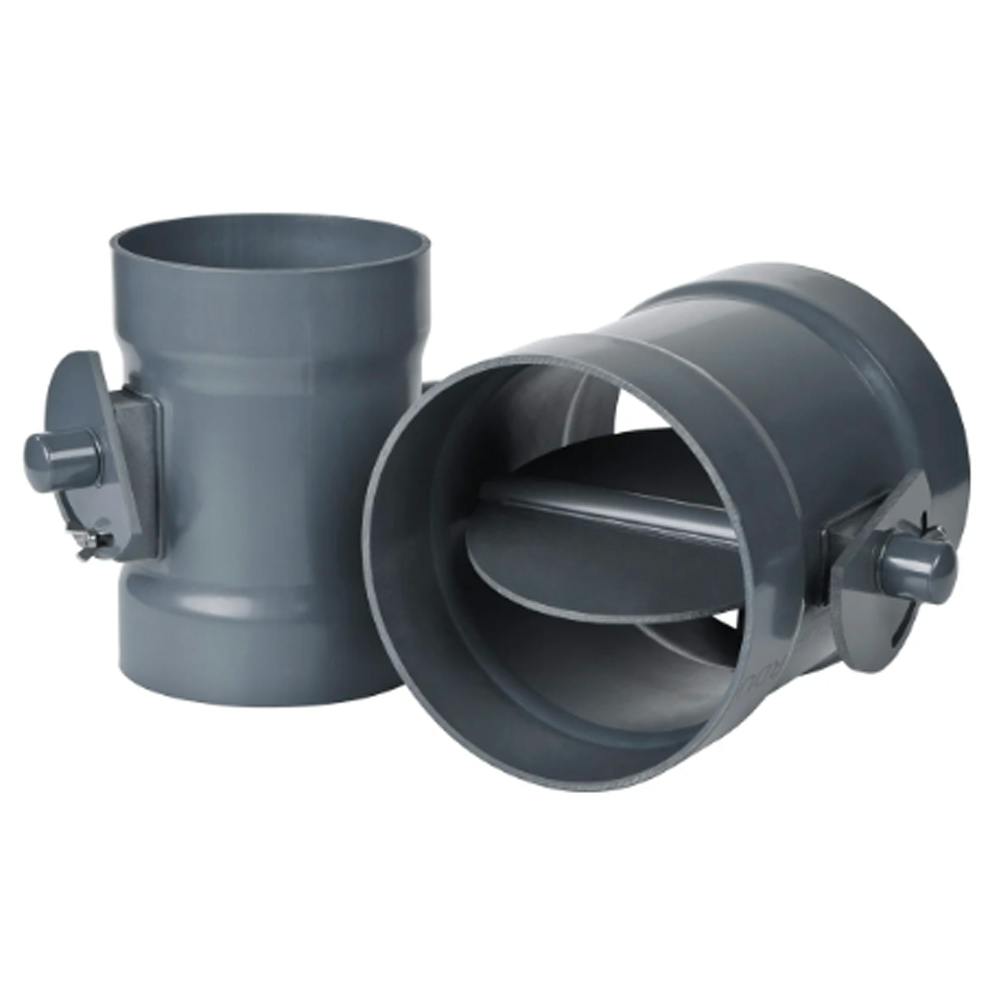 250mm (9.84") ID Gray PVC Adjustable Butterfly Backdraft Damper