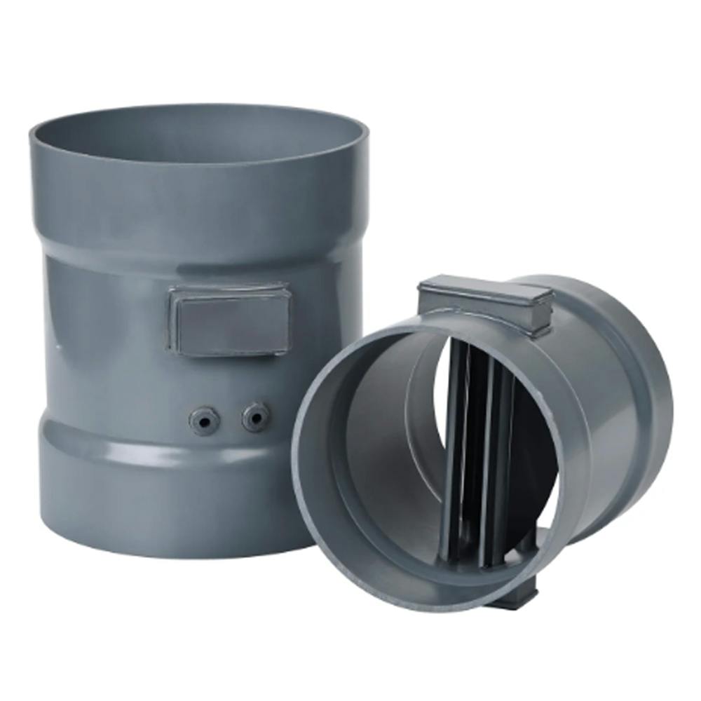 125mm (4.92") ID Gray PVC Vertical Gravity Backdraft Damper