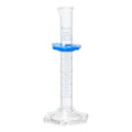 5mL Class B Borosilicate Glass Dual Scale Graduated Cylinder with Bumper Guard - Package of 2