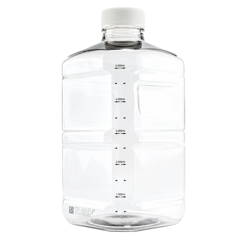 10 Liter Polycarbonate PharmaTainer™ Square Sterile Carboy with 70mm Cap - Case of 2