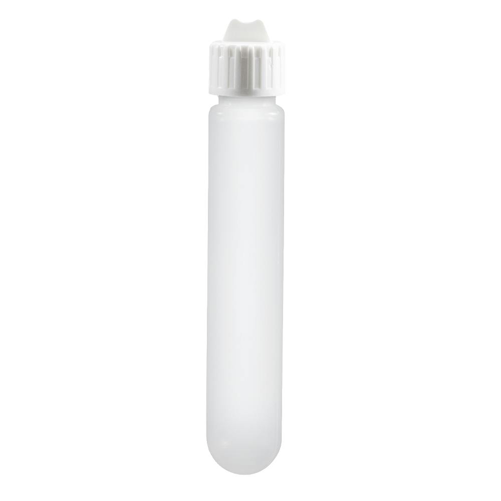 15mL Round Bottom Natural Polypropylene High-Speed Centrifuge Tube with White Screw Cap & Grip Tab - Package of 12