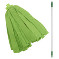 Green Microfiber Vikan® Socket Mop Head & 49.6" Aluminum Handle with Green Tip & Cap