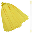 Yellow Microfiber Vikan® Socket Mop Head & 49.6" Aluminum Handle with Yellow Tip & Cap