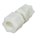 1/2" OD Compression x 3/8" OD Compression Nylon JACO Reducing Union Connector with Plastic Gripper