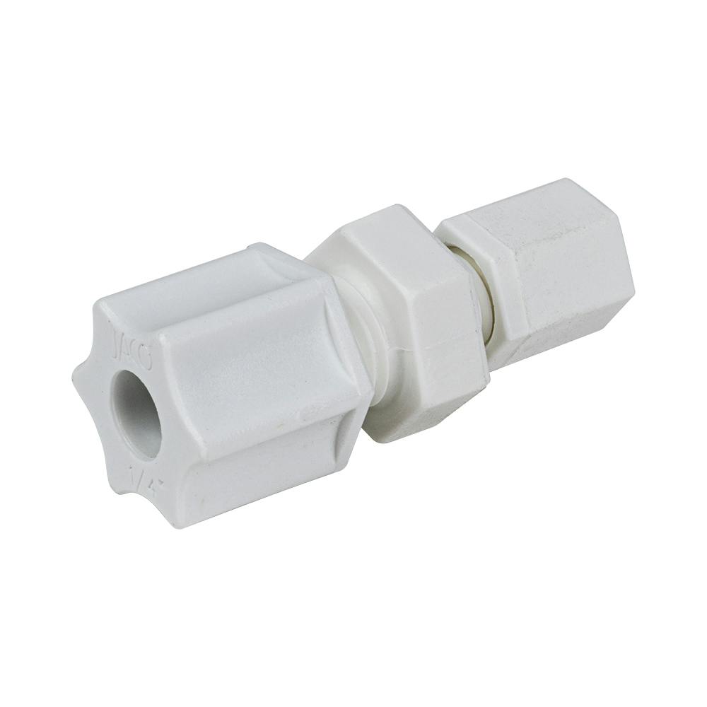 1/4" OD Compression x 1/8" OD Compression Polypropylene JACO Reducing Union Connector