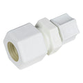 5/8" OD Compression x 3/8" OD Compression Polypropylene JACO Reducing Union Connector with Plastic Gripper