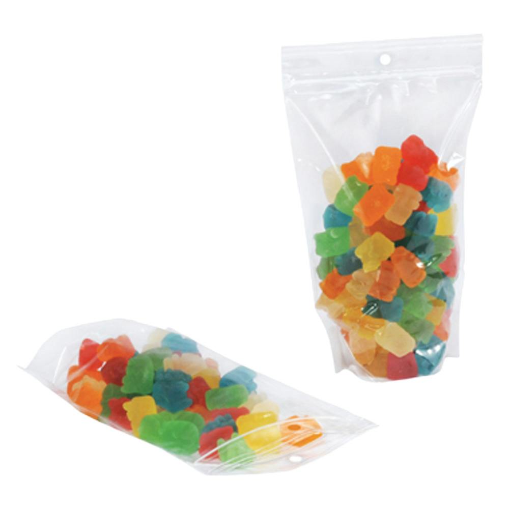 4" W x 6" L + 2" BG x 2 mil Thick Polypropylene Stand-Up Zipper Pouch with Hang Hole - Case of 1000