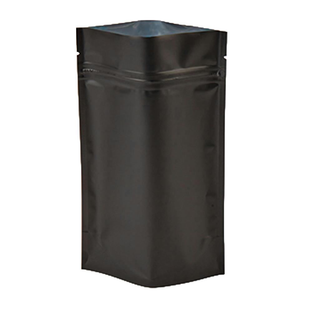 5" W x 8" L + 2-1/2" BG x 5 mil Thick Black Stand-Up Barrier Zipper Pouch - Case of 1000