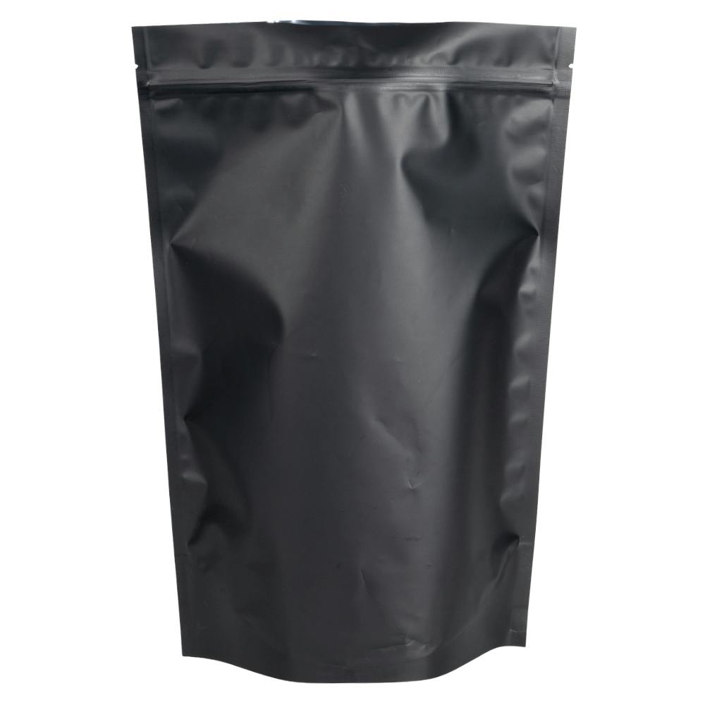 9" W x 13-1/2" L + 4-3/4" BG x 5 mil Thick Black Stand-Up Barrier Zipper Pouch - Case of 500