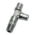 1/4" Tube x 1/4" NPT Nickel-Plated Brass Male Run Tee