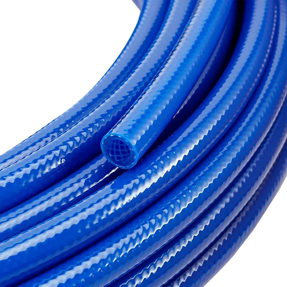 1/2" ID x 0.8" OD x 0.15" Wall Excelon Blue Platinum-Cured Braided Silicone Tubing